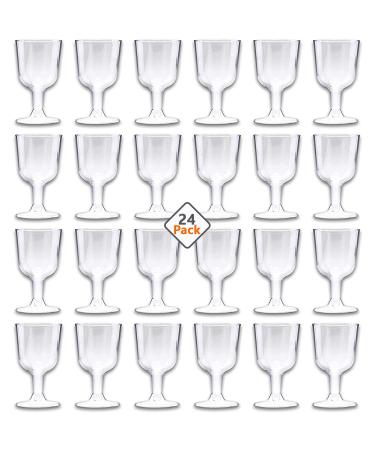 Momentum Brands Disposable Wine Glasses For Parties  24 Count Plastic Wine Glasses Bulk (Clear, 6.4 oz)