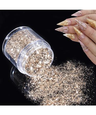 5 Set Holographic Chunky Glitter Nail Sequins for Body, Face, Hair - Gold & Silver Shades - Buy Online on GoSupps.com