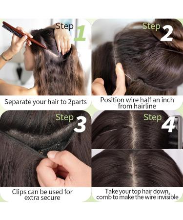 AISI HAIR Black Hair Extensions Invisible Wire Hair Extensions Women's Long Wavy Black Hair Extensions Clear Wire Hair Extensions for Women 20 Inch - Buy Online on GoSupps.com