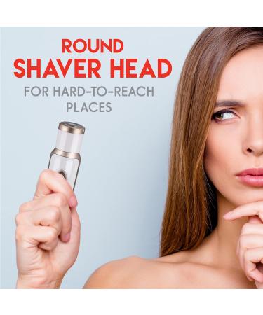 Alpina Women's Multifunctional Razor - Electric Body & Face Trimmer with Eyebrow Attachment - USB Rechargeable - White/Gold - Buy Online on GoSupps.com