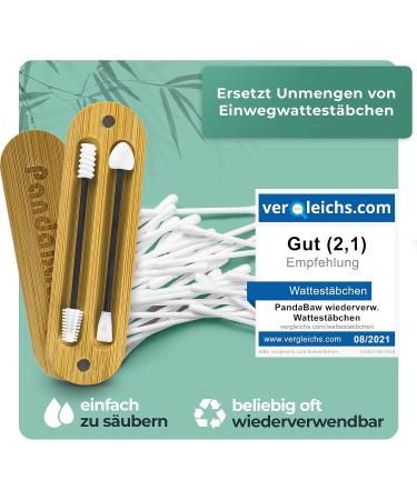 Buy Pandabaw Reusable Cotton Swabs - Extra Soft Silicone Q-tips for Makeup Removal & Ear Care - Eco-Friendly Black - Buy Online on GoSupps.com