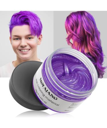 Temporary hair color violet hair color styling hair hartone for men women natural hairstyle pomade temporary hair dye wax for party cosplay & halloween 4.23 ounces (violet) #5 violet