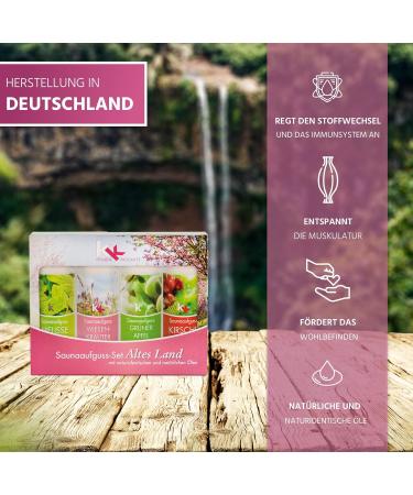 KK Sauna Infusion Set - Altes Land | Made in Germany | 4 Fragrances: Lemon Balm Meadow Herbs Green Apple Cherry | 100ml Bottles | International Shipping - Buy Online on GoSupps.com