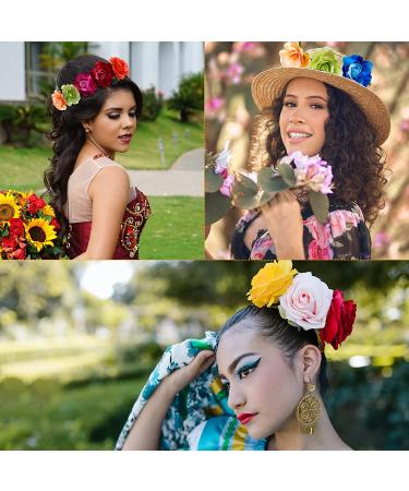 15-Piece Multicolor Rose Flower Hairpin Set - Medium Size Hair Clip & Brooch in Stylish Colors - Buy Online on GoSupps.com