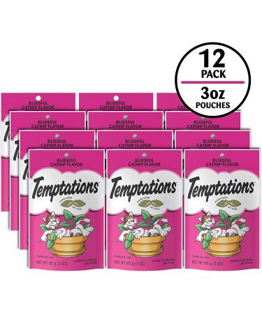 TEMPTATIONS Classic Crunchy and Soft Cat Treats Blissful Catnip - Multiple Sizes - 3oz (12 Pack) - Buy Online on GoSupps.com