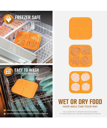 Hyper Pet IQ Treat Lick Mat for Dogs & Cats- 2 Pack Green/Orange | Slow Feeder & Puzzle Feeder Alternative | Dog Enrichment Toy - Buy Online on GoSupps.com