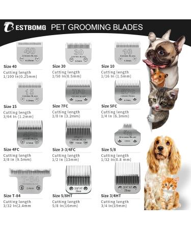 BESTBOMG 2 Pack Dog Grooming Replacement Blades Compatible with Heiniger/Moser Max45/Andis/Oster A5 Dog Clippers Size 40# 1/100" (0.25mm) Cutting Length 12 UK S - Buy Online on GoSupps.com