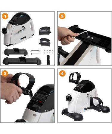 TODO Mini Exercise Bike Pedal Exerciser with Digital Monitor - Portable Foot Peddler for Therapy - Bright White - Buy Online on GoSupps.com