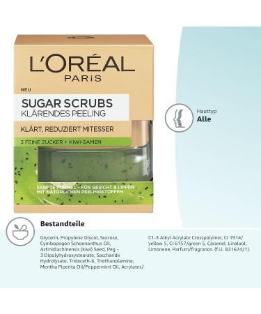 L'Or al Paris Sugar Scrubs Facial Mask - Clarifying Peeling 50ml | International Shipping Available - Buy Online on GoSupps.com