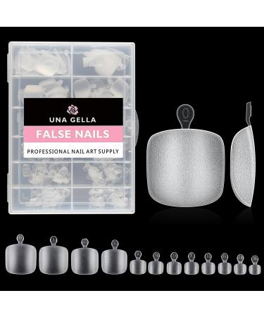 UNA GELLA Toe Nail Tips 312Pcs Short Square False Soft Gel Full Cover ToeNail Tips Matte Press on Fake Toenails 12 Sizes Pre-shape Acrylic Toenails Tips For Nail Extension Home DIY Nail Salon A0--Toe nail tips 312pcs