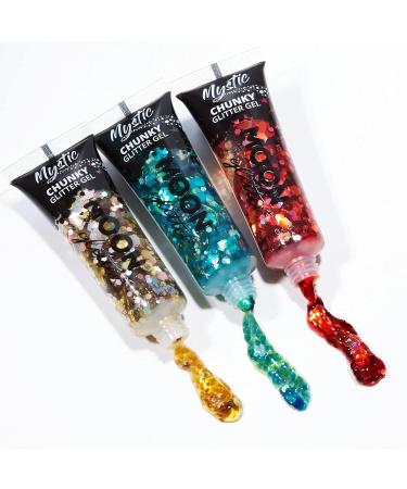 Moon Glitter Gel with Coarse Glitter - 12ml Set of 6 Colors - Mystical Glitter Face Paint for All Occasions - Buy Online on GoSupps.com