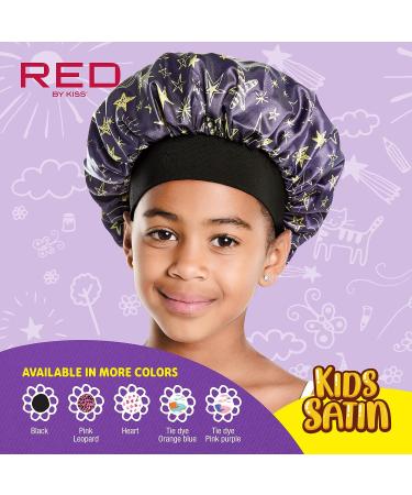 Red by Kiss Kids Reversible Satin Bonnet Sleep Cap for Boys and Girls - Star Design | Silk Night Sleep Cap | Multi Color - Buy Online on GoSupps.com