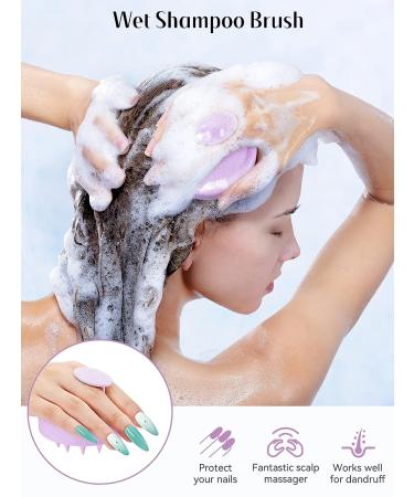 HEETA Scalp Massager - Soft Silicone Bristles for Hair Growth, Dandruff Removal, and Itch Relief - Purple - Buy Online on GoSupps.com