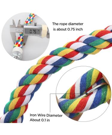 Bird Perch Rope Toy for Parrot/Parakeet/Cockatiel - Comfy Colorful 41.3 Inch Bungee with Metal Nuts - Buy Online on GoSupps.com