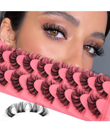 Cluster Lashes Natural Look Wispy Cat Eye Lashes Extensions Fluffy False Eyelashes Individual Lashes Strips DIY Lashes Pack Natural Lashes Clusters 8 Pairs by Newcally B - Curly Cluster Lashes