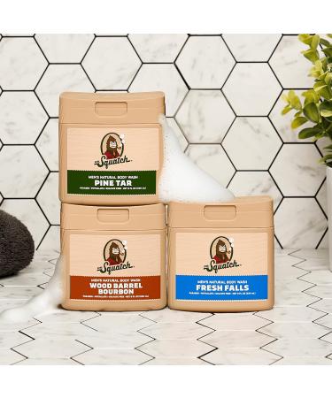 Dr. Squatch NEW Body Wash for Men with Nourishing Natural Ingredients | No Paraben Phthalate Sulfate | All Day Moisturization | Pine Tar Wood Barrel Bourbon & Fresh Falls (8 oz 3-Pack) Rustic Retreat - Buy Online on GoSupps.com