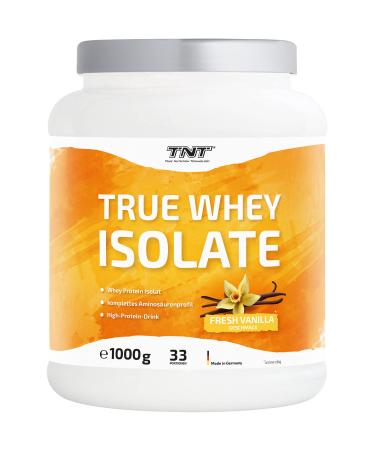 Tnt true whey protein isolate powder (1kg) protein powder for protein shake great solubility & delicious taste (fresh vanilla) vanilla 1 kg (1 Pack)