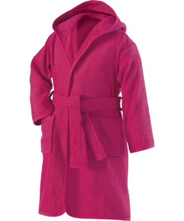 Erwin M ller Children's Bathrobe with hood Uni Frottier Fuchsia Size 98/104 - soft fluffy strong sucking with binding belt and bags 100% cotton (other colors sizes) bathrobe 98/104 Fuchsia