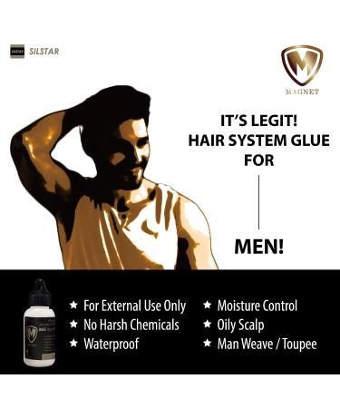 Magnet Wig Glue for Men - 1.35oz MEGA Hold, Fast Drying, Oil-Resistant | Ideal for Frontal Closure, Toupee, Man Weave | Waterproof & Moisture Control | Made in Korea - Buy Online on GoSupps.com