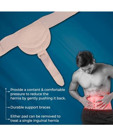 Wonder Care Hernia Belt for Men - Inguinal Support with Removable Compression Pads | Pain Relief Truss Brace - Flexible & Adjustable Groin Straps (Beige S/M 34-44 inch - Buy Online on GoSupps.com