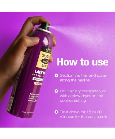 Wonder Lace Melt Aerosol Spray - Vitamin E Biotin Infused 6.08 fl.oz./180ml Preserves Edges & Undetectable Lace Long lasting hold No Residue glueless 6.08 Fl Oz (Pack of 1) Vitamin E - Buy Online on GoSupps.com