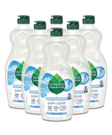 Seventh Generation Dish Soap Liquid Free Clear, 19 Fl Oz (Pack of 6) Free & Clear