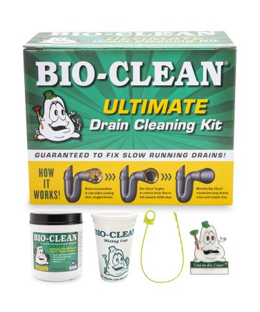 Bio-Clean Ultimate Drain Cleaning Kit Cleans Drains- Septic Tanks - Grease Traps All Natural and 100% Guaranteed No Caustic Chemicals! Removes fats Oil and Grease, Completely Cleans Your System.