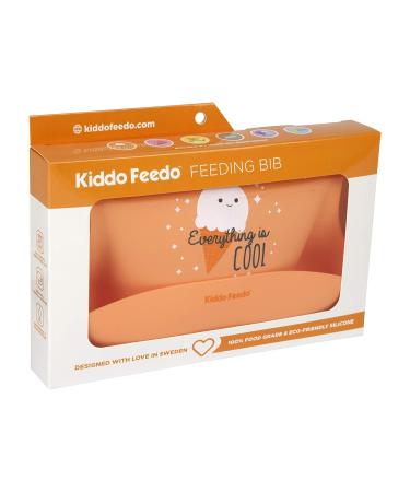 Kiddo Feedo Roll Up Bib for Baby & Toddler | Easy Clean Mealtime Bib with Pocket | Comfortable Orange Bib for Mess-Free Dining - Buy Online on GoSupps.com