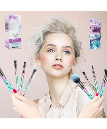 DUAU Makeup Brushes Set - 15pcs Premium Synthetic Bristles with Crystal Handles | Kabuki Foundation, Face, Lip & Eye Makeup Brushes - Professional Set with Starry Gift Box (Blue) - Buy Online on GoSupps.com