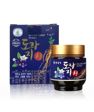 Korean 3-year-old Bellflower(Platycodon) roots Extract Pure Doraji herb concentrated Syrup 5.3 Ounce for Tea good for Cough Throat   Plain (5.3oz)