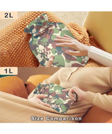 NAANLE Camouflage Dinosaurs PAW Heat Bottle - 1L Transparent Hot Water Bottle for Bed Hand & Feet Warmer Pain Relief & Cold Therapy - Buy Online on GoSupps.com