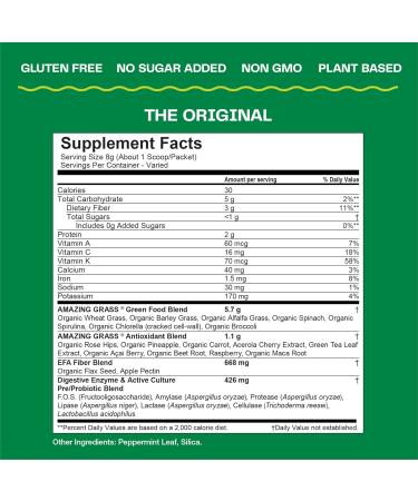 Amazing Grass Greens Blend Detox & Digest: Smoothie Mix Cleanse & Greens Blend Superfood: Super Greens Powder Smoothie Mix for Boost Energy - Buy Online on GoSupps.com