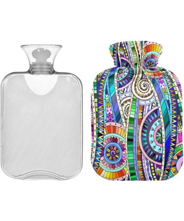 Naanle Geometric Mandala Heat Bottle - 2L Hot Water Bottle for Pain Relief Cold & Heat Therapy Bed & Hand Warmer - Buy Online on GoSupps.com