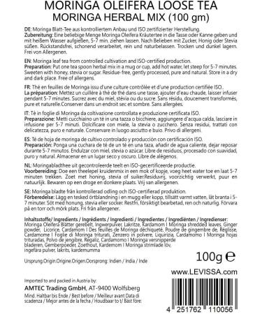 Moriveda Moringa Oleifera Tea - 100g Herbal Cut Leaf | 100% Vegan Gluten-Free & USDA Certified - Buy Online on GoSupps.com