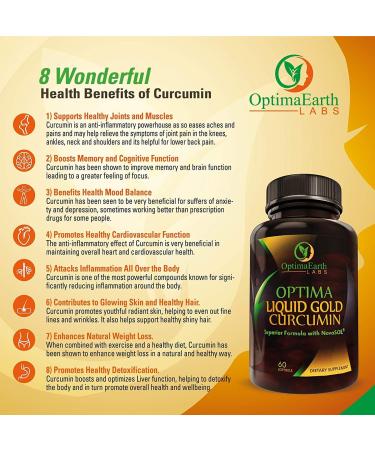 OptimaEarth Liquid Gold Curcumin w/NovaSOL - Turmeric Supplement for Joint Pain Relief - 185x More Bioavailable - Buy Online on GoSupps.com