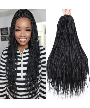 Box Braid Crochet Hair 20 Inch Crochet Braids Pre Looped Crochet Hair for Black Women 6 Packs Small Crochet Box Braids Knotless Box Braids Crochet Hair Box Braided Hair Extensions (20 inch box braids 6 packs 1B) 20 Inch...