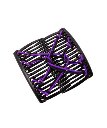 kawehiop Versatile Stretchy Hair Clip Double Slide Combs Creating Chic Bun Updos Purple 1Set 1Set Purple