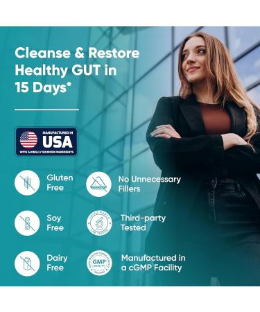 Sandhu's 15-Day Gut Cleanse Colon Detox Digestive Health Supplement for Men & Women | Senna Cascara Sagrada Psyllium Husk & Probiotics | 30 Capsules - Buy Online on GoSupps.com