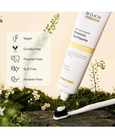 Boka Fluoride Free Probiotic Toothpaste Citrus Mint 4 Fl Oz and Travel Size Mouthwash Tablets Citrus Mint 1pack 90 pcs, Appropriate for Sensitive Teeth, Freshens Breath Bundle - Buy Online on GoSupps.com