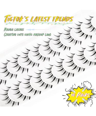 Emeda Manga Eyelashes | 10 Pairs of Anime False Eyelashes | Japanese Cosplay & Fake Anime Lashes (EM-12) - International Shipping - Buy Online on GoSupps.com