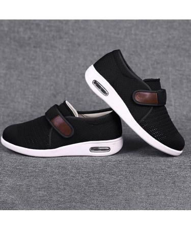 Comfortable Neuropathy Shoes for Men - Breathable Diabetic Shoes with Adjustable Strap Extra Wide Fit for Elderly Walking - Size 10.5 Brown - Buy Online on GoSupps.com