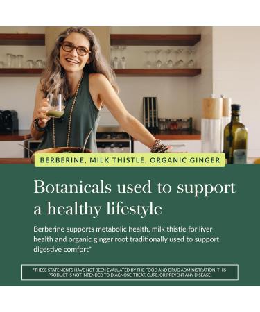 Gaia Herbs Berberine & Milk Thistle - Milk Thistle & Berberine Supplement with Ginger Root - Supports Liver Health* - Vegan Gluten-Free Dairy-Free Non-GMO Project Verified - 60 Capsules - Buy Online on GoSupps.com