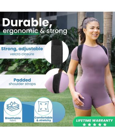 Cayatch Scoliosis Back Brace Posture Corrector - Adjustable Shoulder & Back Support for Women & Men - HSA/FSA/HRA Eligible - Black - Buy Online on GoSupps.com