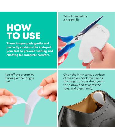 Felt Tongue Pads for Shoes - Soft Self-Adhesive Inserts (3 Pairs White) | Comfy Foot Support for All Day Wear - International Shipping Available - Buy Online on GoSupps.com