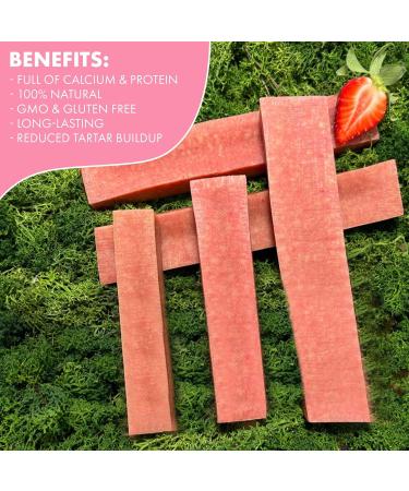 Floppy Ear Himalayan Yak Chews for Dogs - 100% Natural Yak Milk Dog Chew Rich in Protein & Calcium Long Lasting Chews Provides Healthy Teeth & Gums | Strawberry Flavour 3 Medium Chews strawberry medium size 60-80g (3 chews) - Buy Online on GoSupps.com