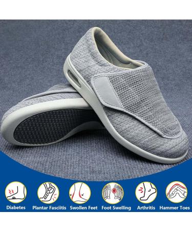 Stylish Women's Diabetic Shoes for Plantar Fasciitis & Swollen Feet - Light Gray (Size Men 4.5/Women 5) - Buy Online on GoSupps.com