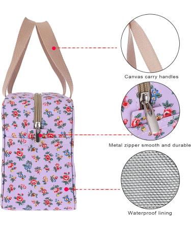 IGNPION Woman Large Travel Toiletry Bag - Waterproof Cosmetic Organizer for Makeup, Swimming and Gym - Purple Small Flower Design - Buy Online on GoSupps.com