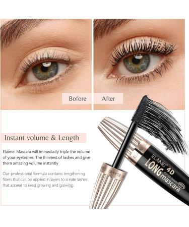 BNMQW My Amazing Lashes Mascara Waterproof 4D Silk Fiber Lash Mascara Long Lasting Vibely Mascara Waterproof Exquisitely Full Lengthening Thickening (4 Pack) - Buy Online on GoSupps.com