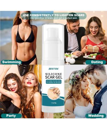 BESTEK Scar Cream - Advanced Scar Gel for Surgical Acne Keloids & Stretch Marks - Effective Scar Treatment for Face & Body - 1.76oz/50ml - Buy Online on GoSupps.com