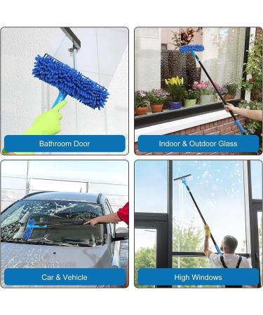 VITEVER Professional Window Squeegee Cleaner Tool with Extension Pole - 2-in-1 Scrubber Cleaning Kit - Buy Online on GoSupps.com